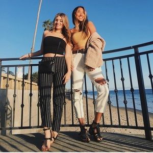 White ripped high wasted jeans